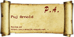 Puj Arnold névjegykártya
